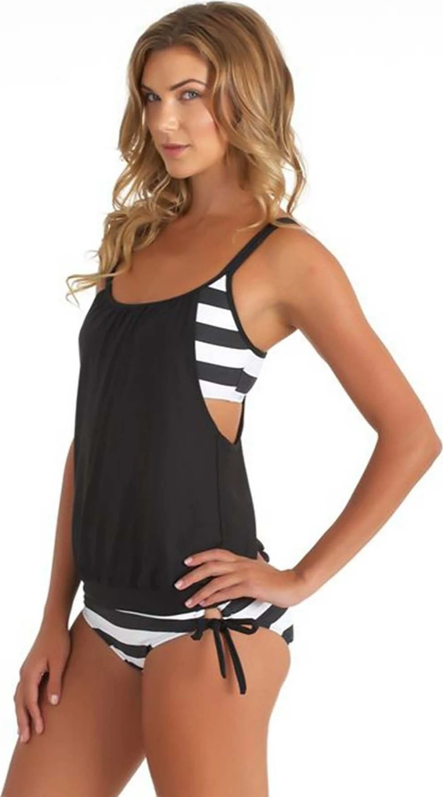 Monokini Jumeon, MS41990, e zezë dhe e bardhë