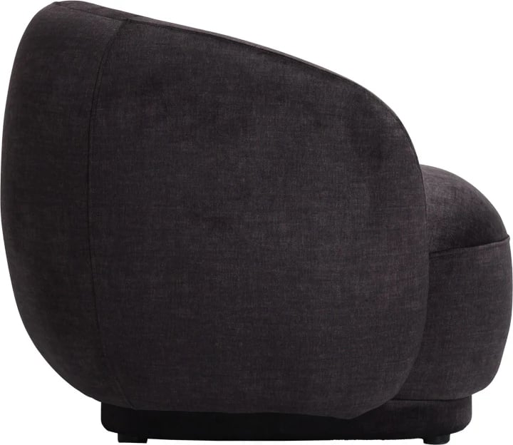 Fotel Freya, material ngjyrë gri e errët, 93x87x76cm