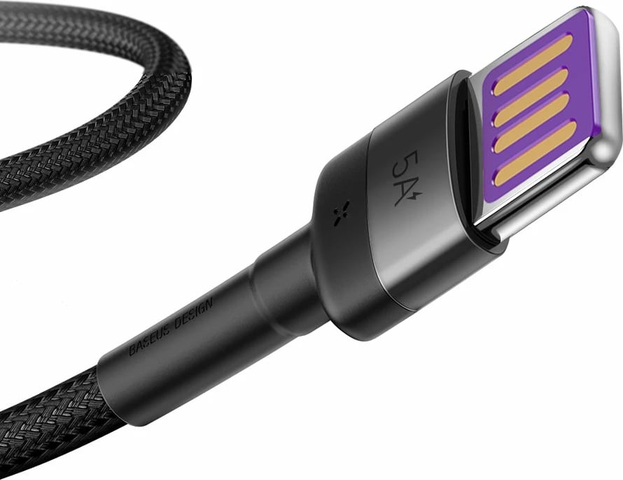 Kabllo Baseus Cafule CATKLF-PG1, USB-A në USB-C, 1m, 40W, Gri-e zezë