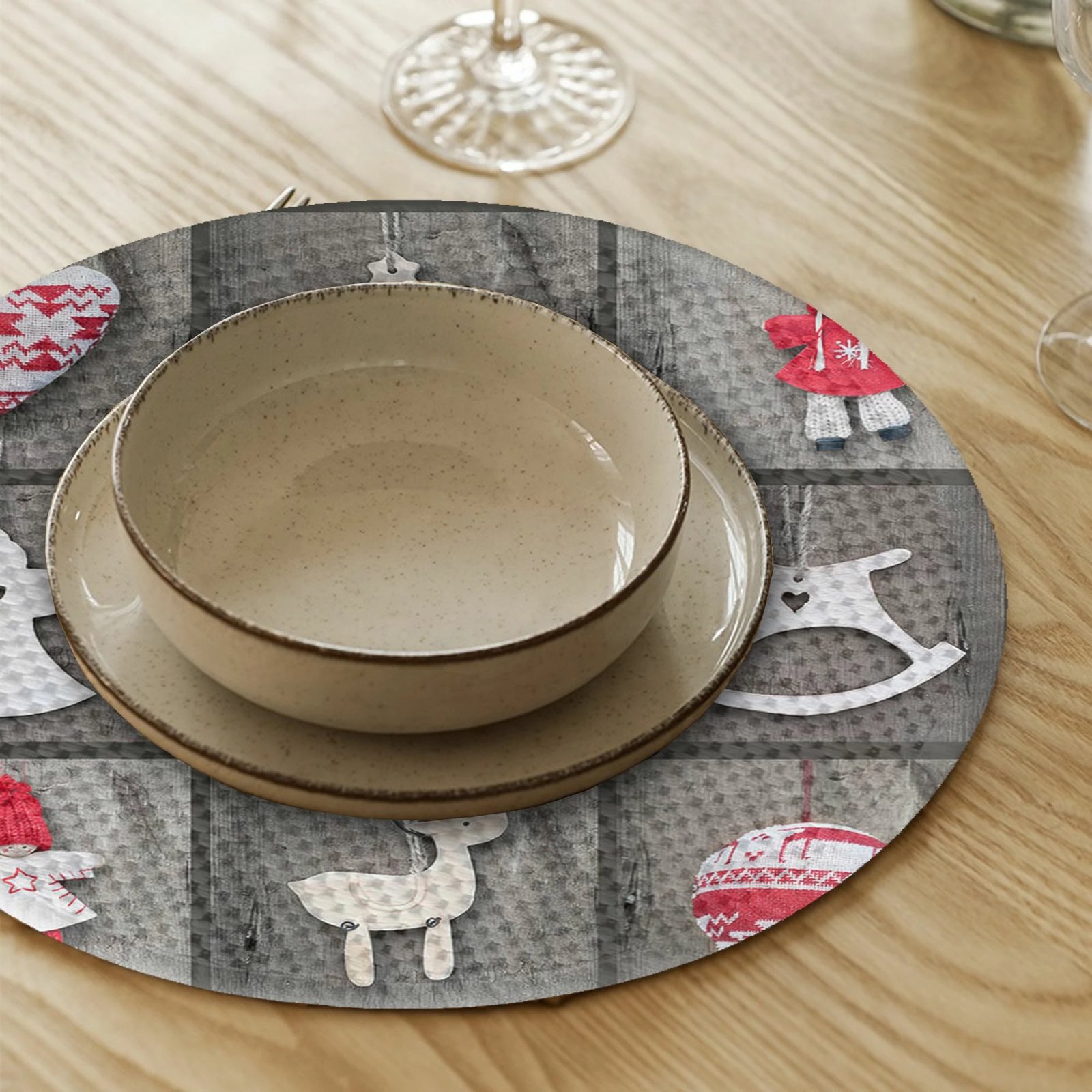 Set 4 copë mbrojtëse tavoline Hermia Concept, shumëngjyrëshe, 37cm