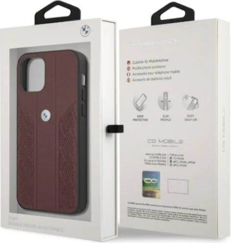 Mbështjellës BMW BMHCP12MRSPPR për iPhone 12/12 Pro 6.1", lëkurë, i kuq
