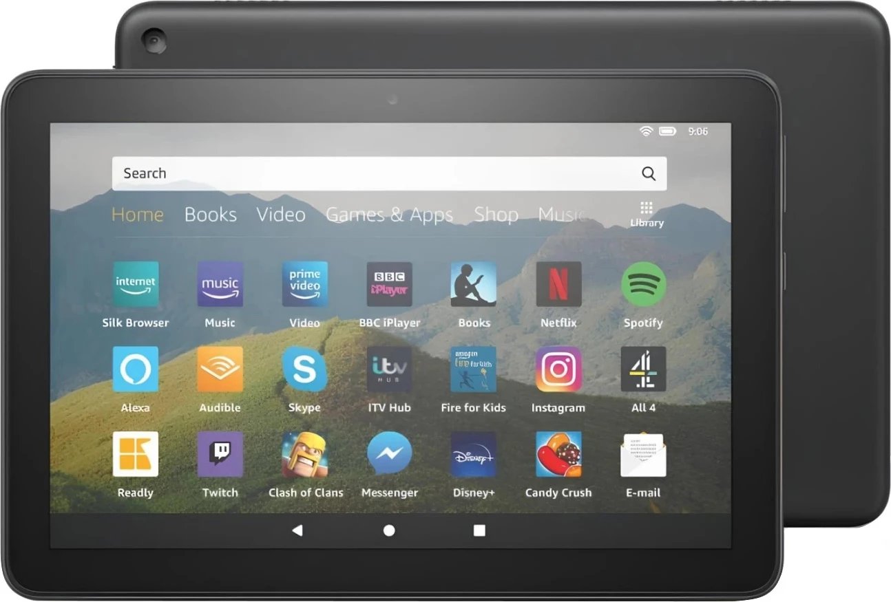 Tablet, Amazon Fire HD 8, 64GB, 8" HD, Wi‑Fi, e zezë