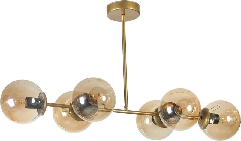 Llambë tavani Opviq, Yeni Favori 6 llamba, ngjyrë balte dhe ari, xham