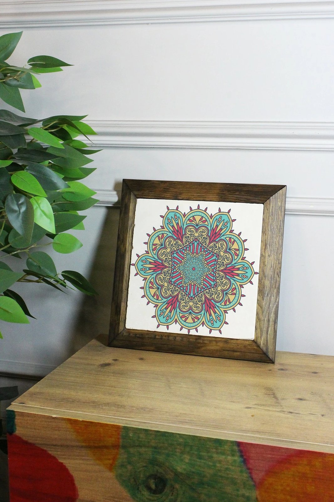 Pikturë dekorative me kornizë, shumëngjyrëshe, Wallity, Ersytastablo34 - 16, 15.5x15.5cm