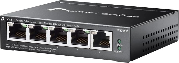 Switch TP-Link Omada ES205G, Gigabit Ethernet, PoE, i zi
