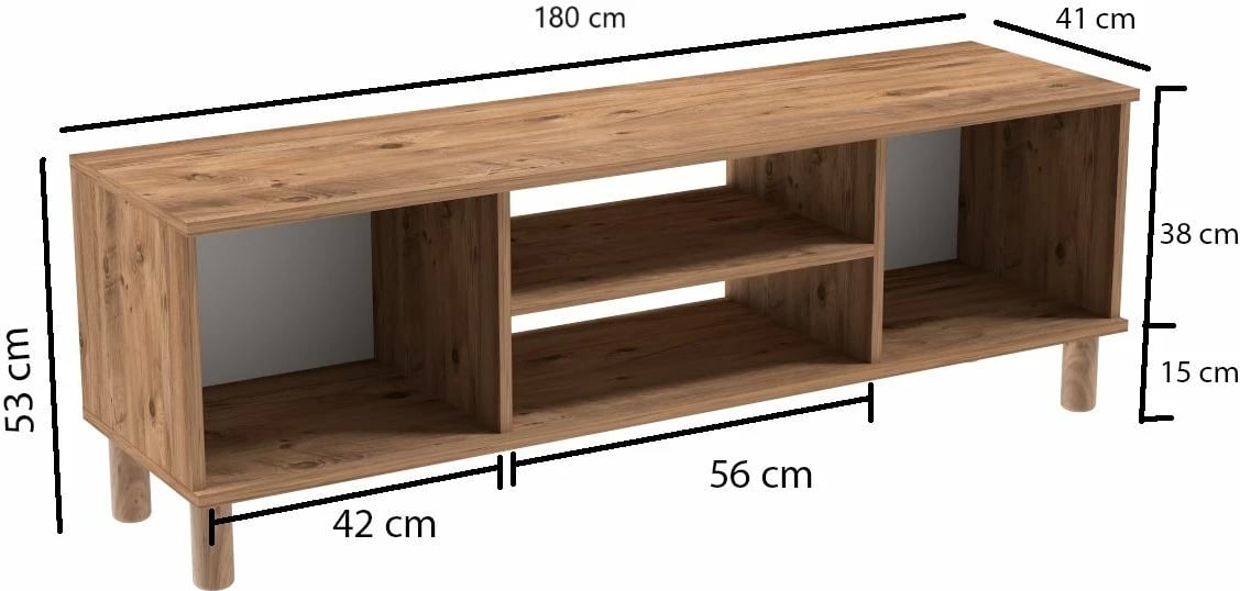 Komodë TV Skye Decor, Mavora 180, ngjyrë pishë Atlantike dhe e bardhë
