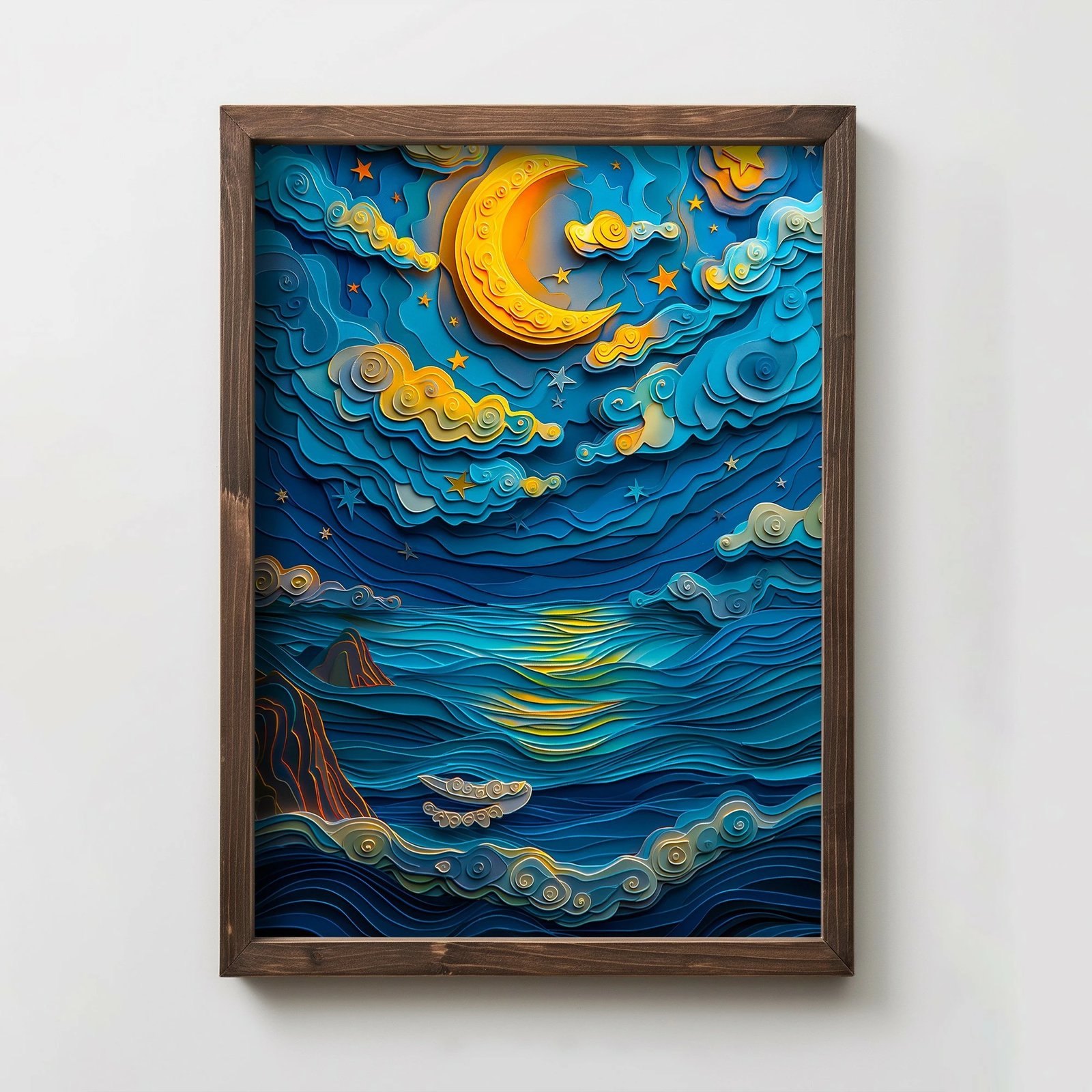 Pikturë dekorative me kornizë MDF, shumëngjyrëshe, Wallity TUN112-XL