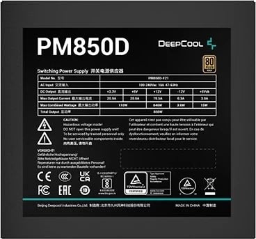 Furnizimi me energji DeepCool PM850D, 850 W, 20+4 pin ATX, e zezë