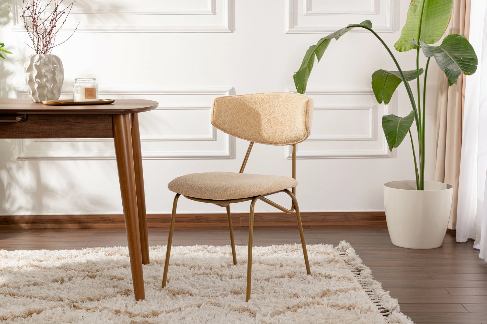 Set karrigesh (2 copë) Skye Decor, Nancy, bezhë, ari