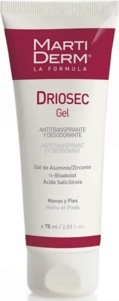 Xhel deodorant për duar dhe këmbë Martiderm Driosec unisex 75ml