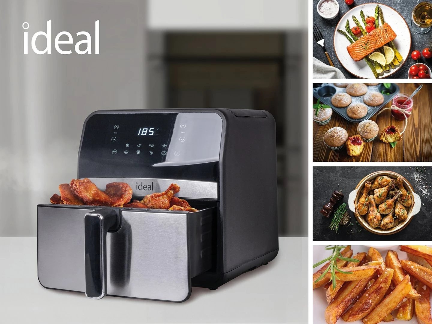 Fritezë me ajër ELDOM IK1501, 6.5 L, 1800 W, e zezë/inox