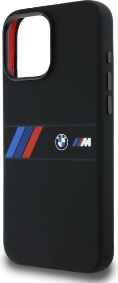 Mbështjellës BMW Silicone Middle Stripe MagSafe për iPhone 16 Pro Max, i zi