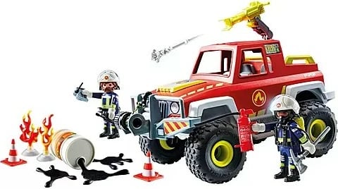 Set lodrash Playmobil Action Heroes 71824, kamion zjarri, 68 pjesë, kuqe