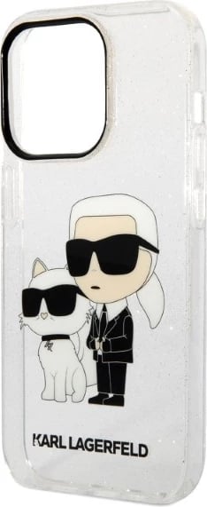 Mbështjellës Karl Lagerfeld Karl&Choupette për iPhone 14 Pro Max 6.7", Transparent