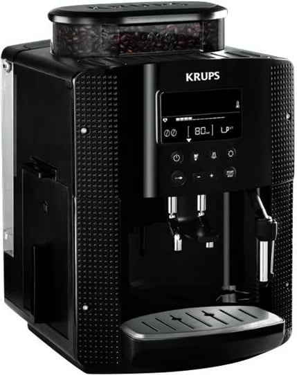 Aparat kafeje, Krups, EA8150, automatik i plotë 15 bar, rezervuar 1.8L, mulli konik metalik, cappuccinatore, i zi