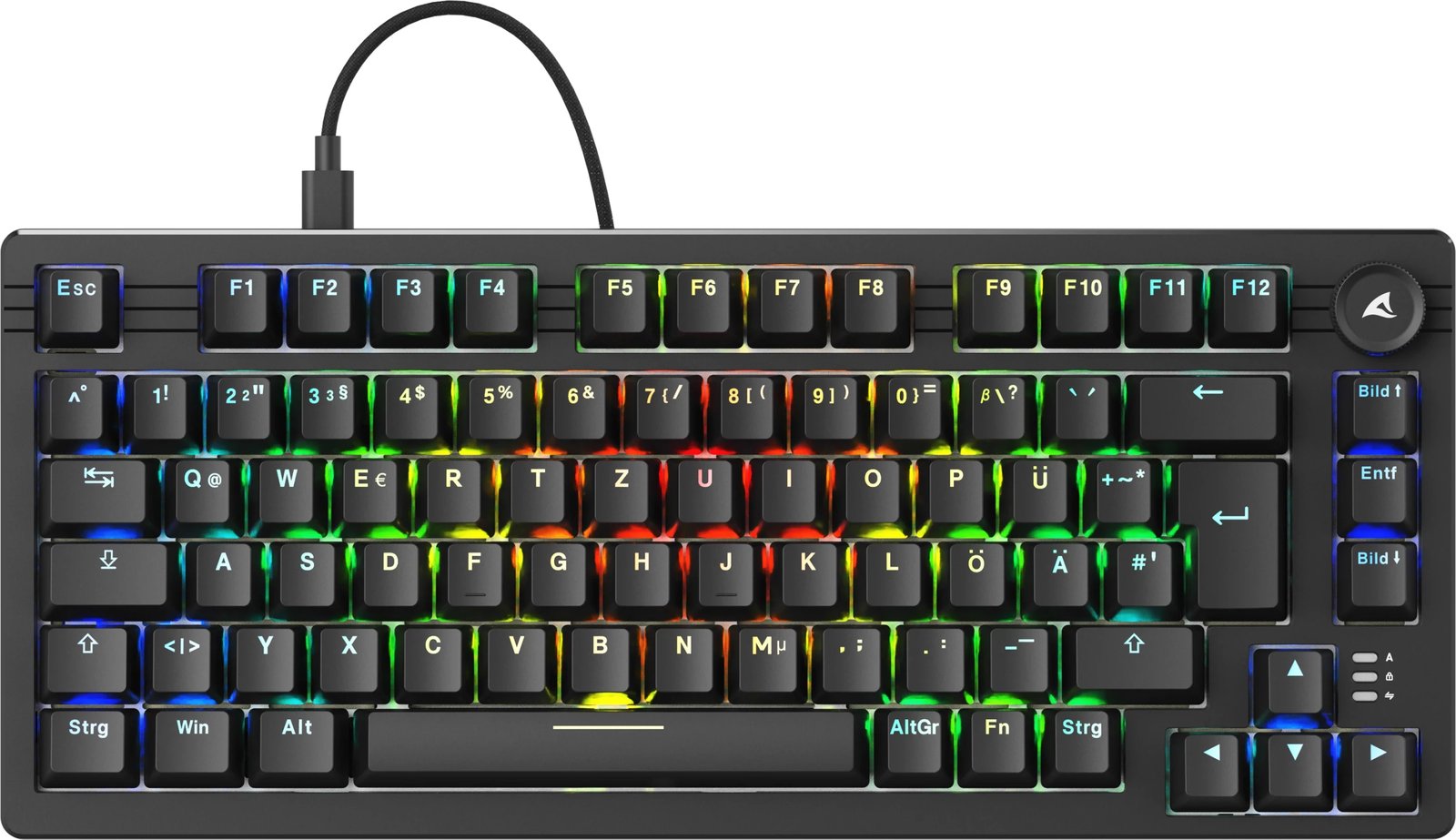 Tastierë gaming Sharkoon Skiller SGK25, RGB, DE, e zezë