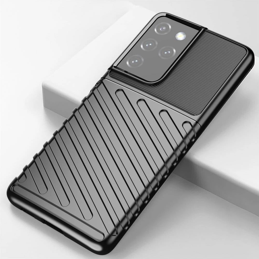 Mbështjellës Hurtel Thunder Case për Samsung Galaxy S22 Ultra, i zi