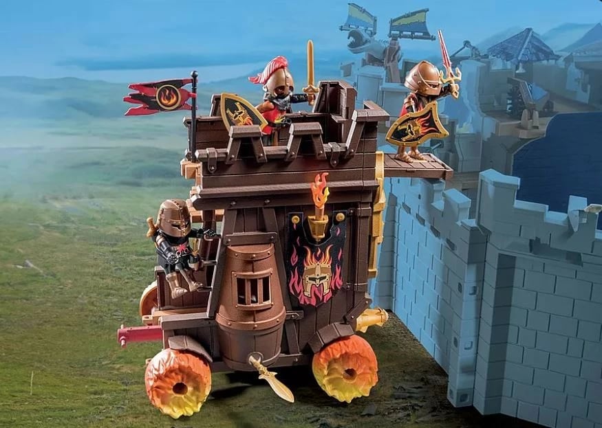 Set lodrash Playmobil Novelmore 71643 Battle Wagon me top zjarri, 68 pjesë