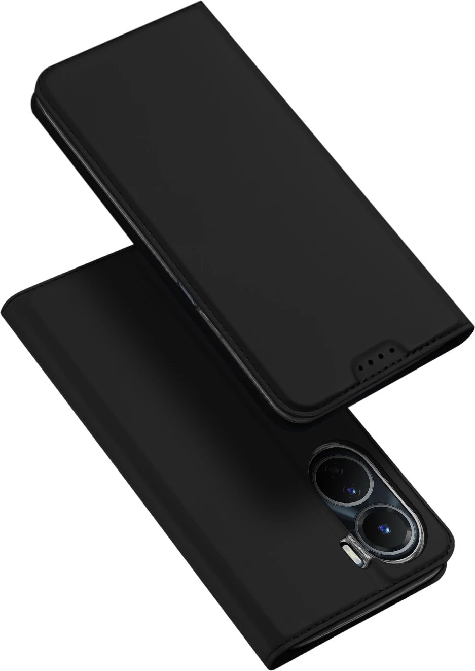 Mbështjellës Dux Ducis Skin Pro për Vivo Y16/Y02s, me kapak, xhep kartelash, i zi