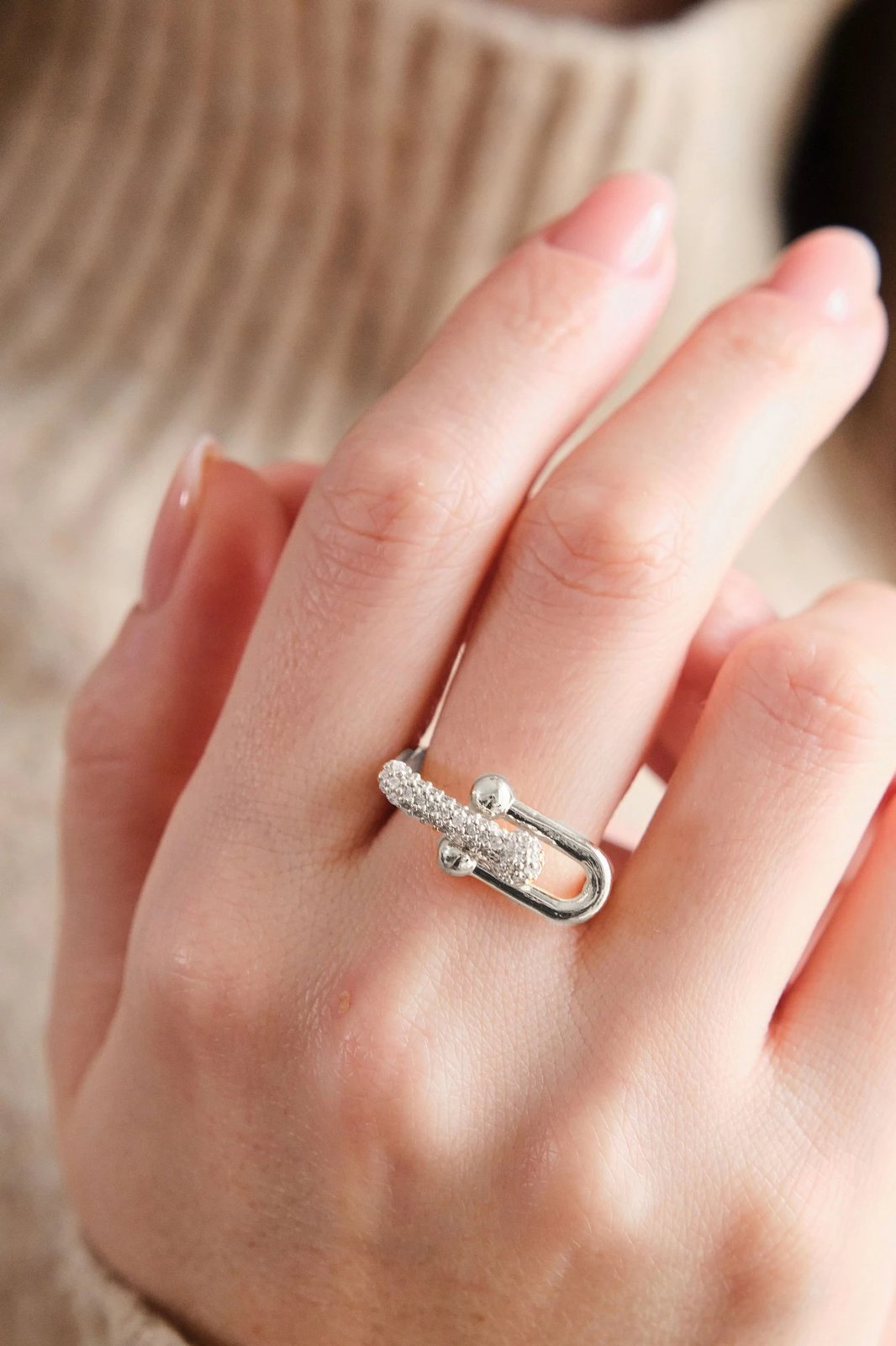 Unazë prej bronzi, ngjyrë argjendi, Jumeon, Gms-Tfnyzk