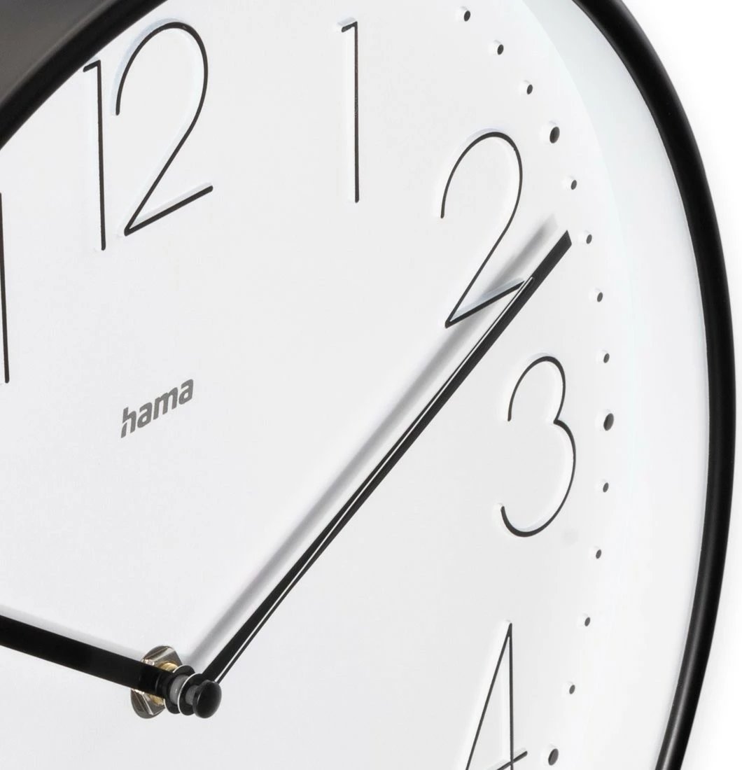 Orë muri Hama Corsica 185873, analoge, 30 cm, e bardhë/zezë