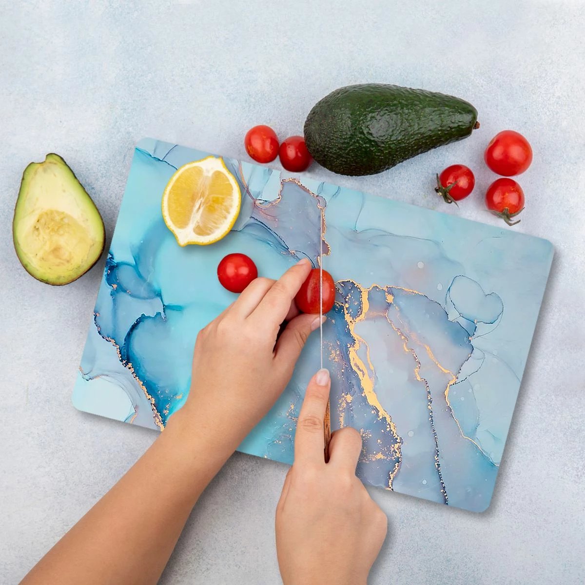 Dërrasë prerëse Hermia, Ckt17 - 3040, xham i temperuar, shumëngjyrëshe, 30x40cm