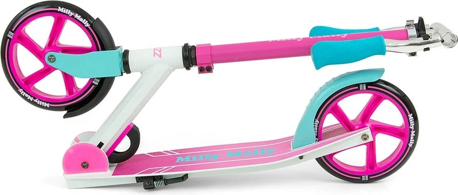 Skuter, Milly Mally BUZZ, rrota 205 mm, strukturë alumini, deri 100 kg, i palosshëm, timon i rregullueshëm, zi