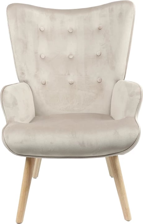 Karrige Fluffy, pëlhurë kadife, këmbë natyrale, 75x69x96cm