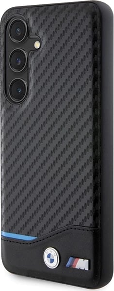 Mbështjellës BMW Leather Carbon për Samsung Galaxy S24, i zi