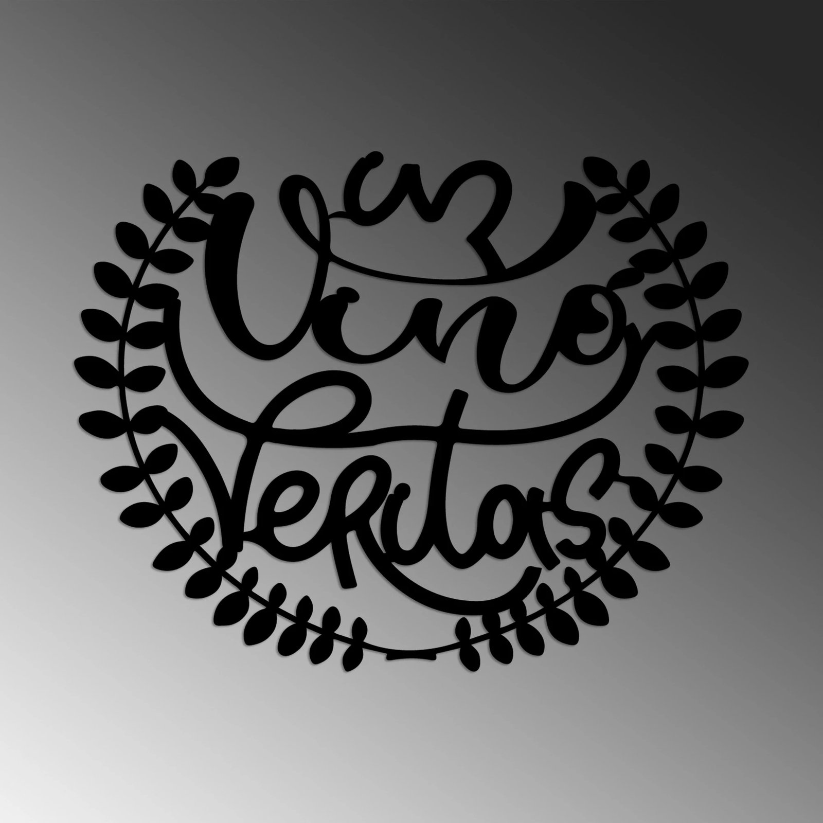 Aksesor dekorativ metalik për mur, Wallity, Veritas 4, ngjyrë e zezë, 56x44cm