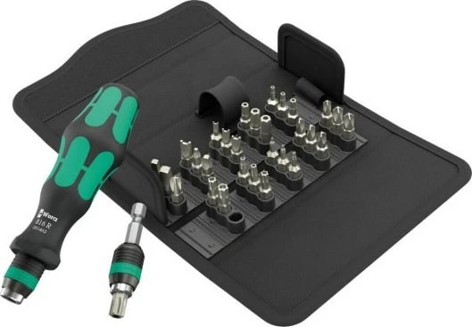 Set kaçavidash Wera 05057114001, 32 copa, 1/4", me mbajtës bitash dhe kuti tekstili