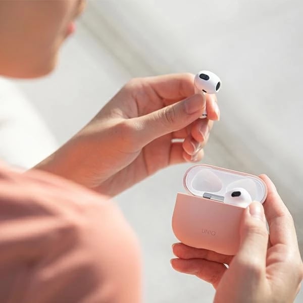 Mbështjellës UNIQ Lino për AirPods 3, silikon, gri