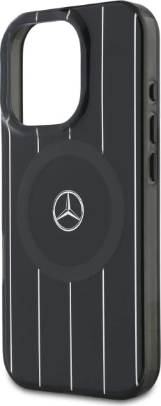 Mbështjellës Mercedes MB Double Layer Crossed Lines MagSafe për iPhone 16 Pro, Zi