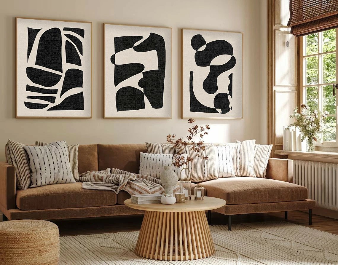 Pikturë dekorative me kornizë, MDF, 3 pjesë, Wallity, Huhu201, 30x40cm