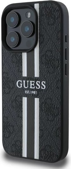 Mbështjellës Guess 4G Printed Stripes MagSafe për iPhone 16 Pro Max, i zi Mbështjellës Guess 4G Printed Stripes MagSafe për iPhone 16 Pro Max, i zi