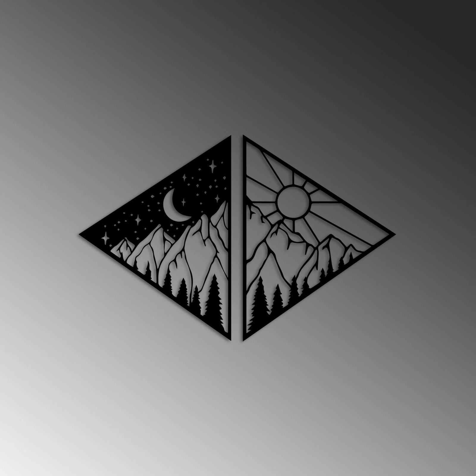 Aksesor metalik dekorativ për mur, Wallity, Day & Night