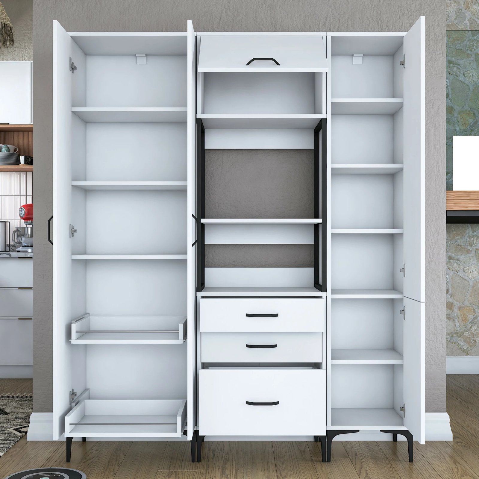 Dollap multifunksional, ngjyrë e bardhë, Skye Decor, JE144 - 3114