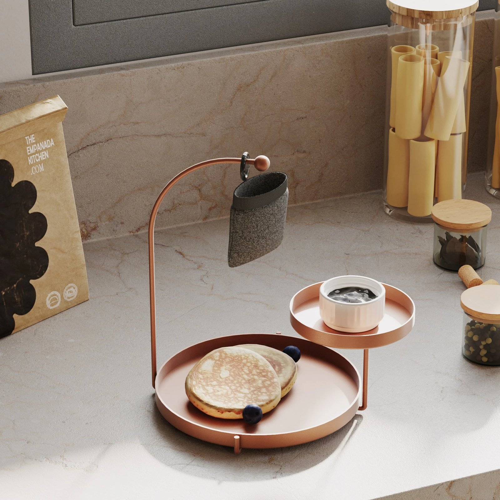 Aksesor dekorativ metalik Aberto Design, Knidos-A, ngjyrë bakri