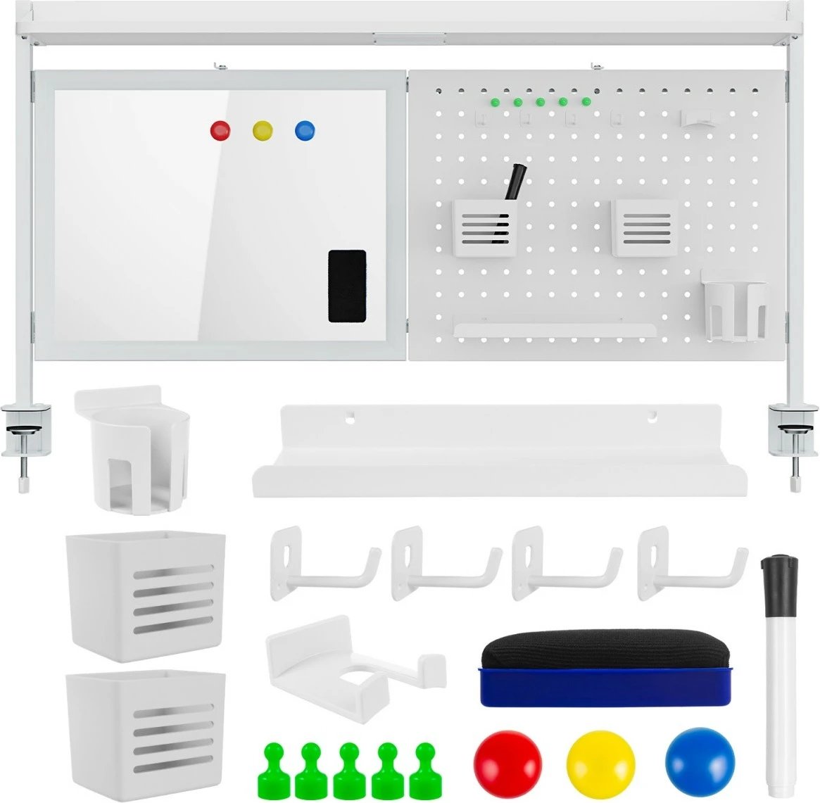 Ndarës tavoline Ergo Office ER-301W me tabelë magnetike dhe perforuar, i bardhë Ndarës tavoline Ergo Office ER-301W me tabelë magnetike dhe perforuar, i bardhë