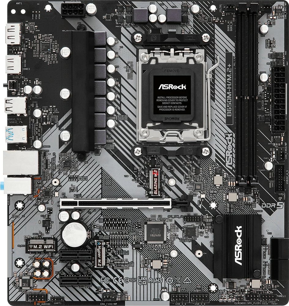Pllakë amë ASRock B650M-H/M.2+, Socket AM5, DDR5, micro ATX