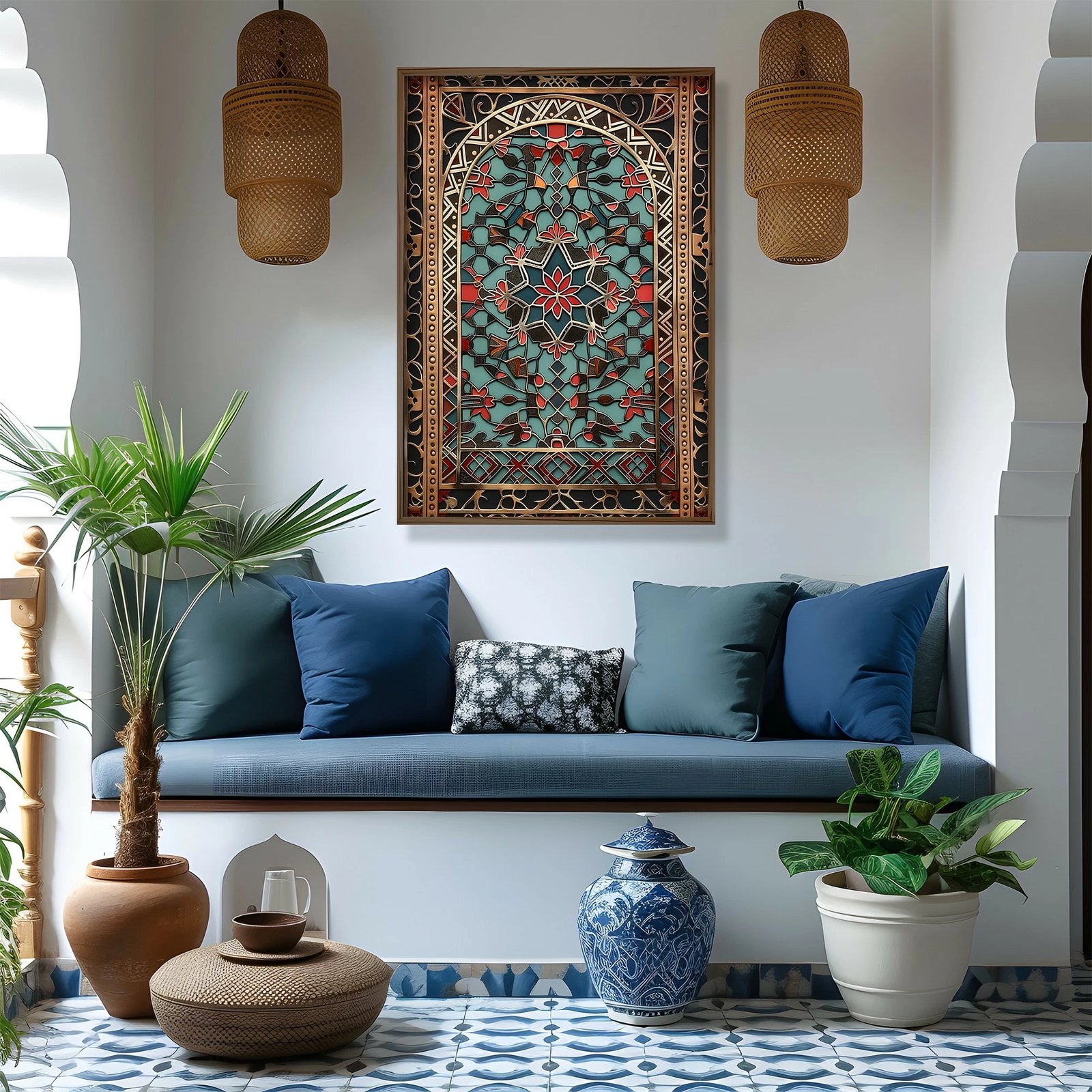 Pikturë dekorative me kornizë MDF, shumëngjyrëshe, Wallity, GE117-L