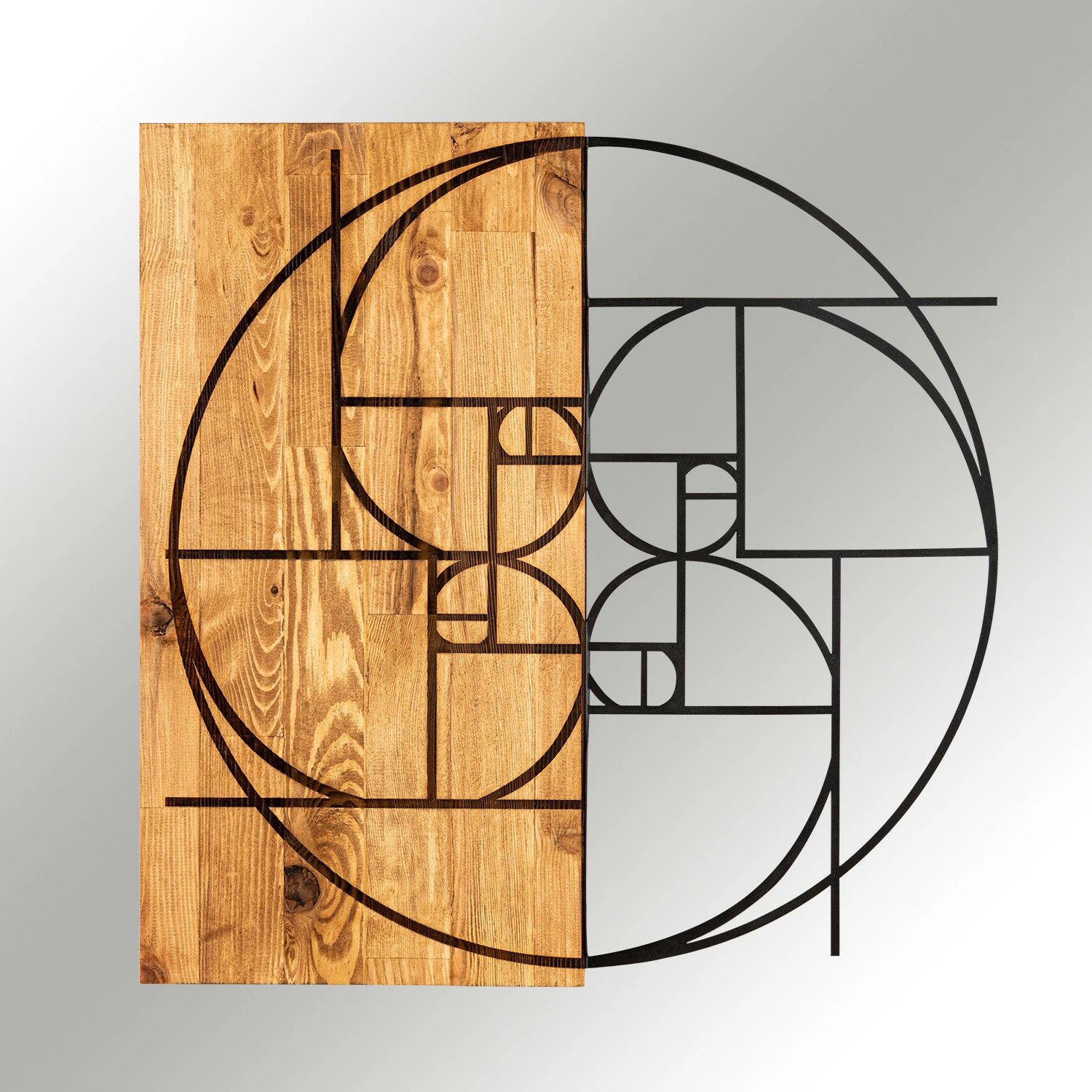 Aksesor dekorativ muri prej druri, Wallity, ngjyrë ari