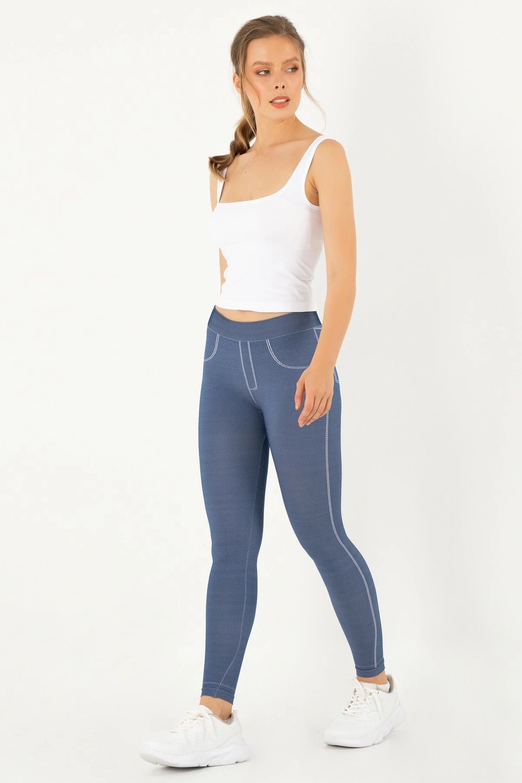 Leggings Jumeon, ngjyrë blu e errët, 230-000504