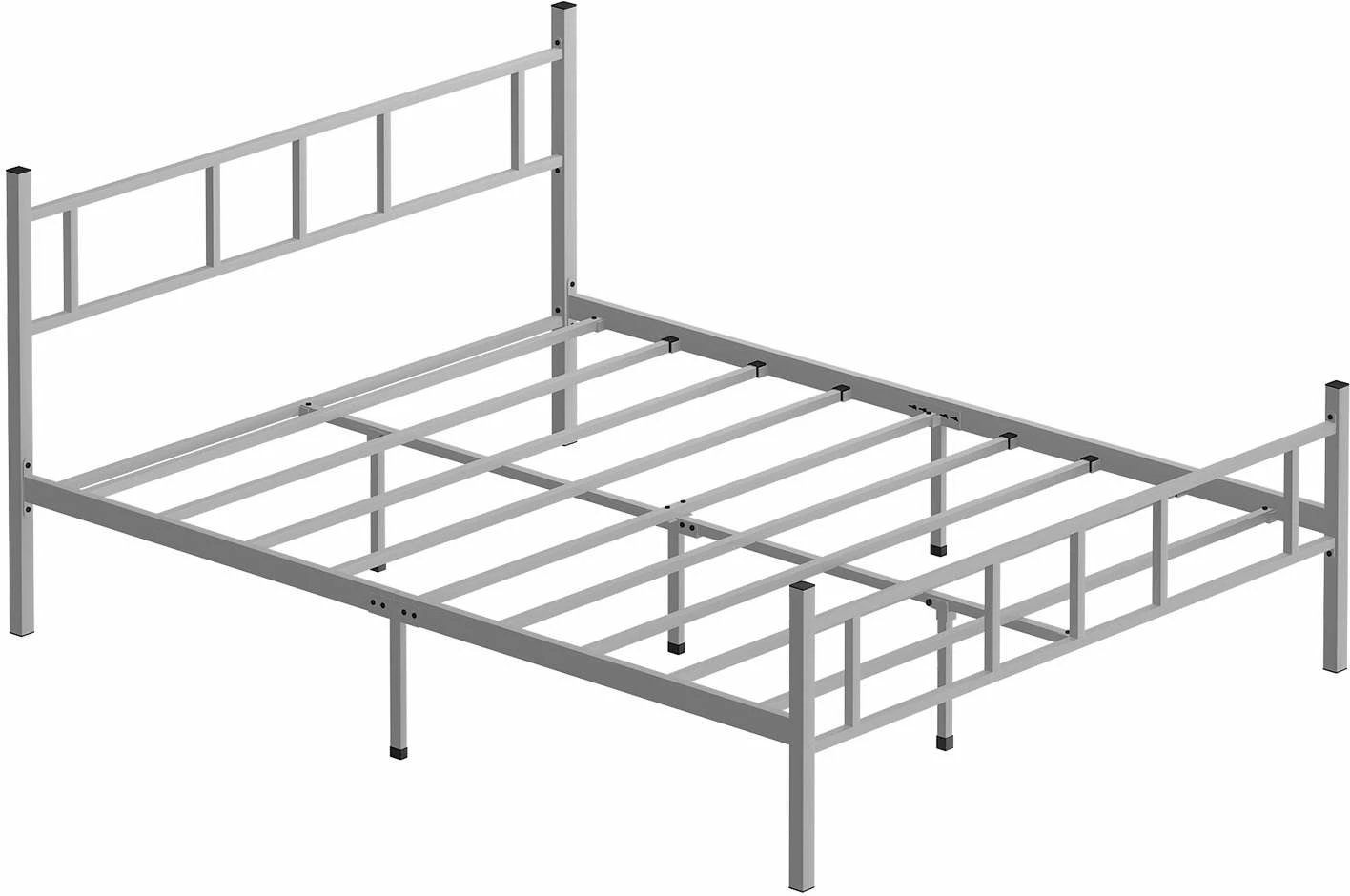 Krevat dopio metalik, ngjyrë e bardhë, Skye Decor, 140x190cm