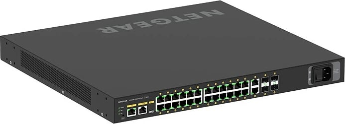 Switch i menaxhueshëm NETGEAR M4250-26G4XF-PoE+, 24 porte Gigabit, 4 SFP+, PoE+, rackmount, i zi Switch i menaxhueshëm NETGEAR M4250-26G4XF-PoE+, 24 porte Gigabit, 4 SFP+, PoE+, rackmount, i zi
