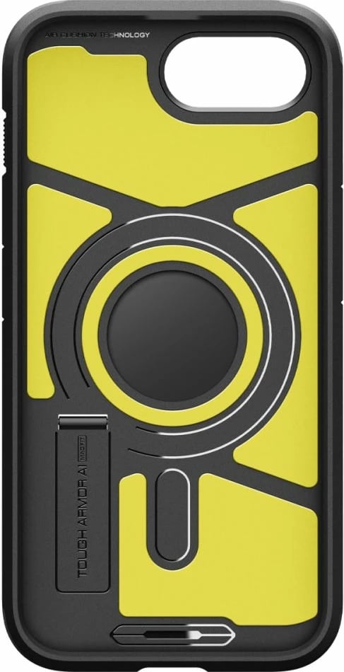 Mbështjellës Spigen Tough Armor MagSafe për iPhone 16e, me këmbë, Zi