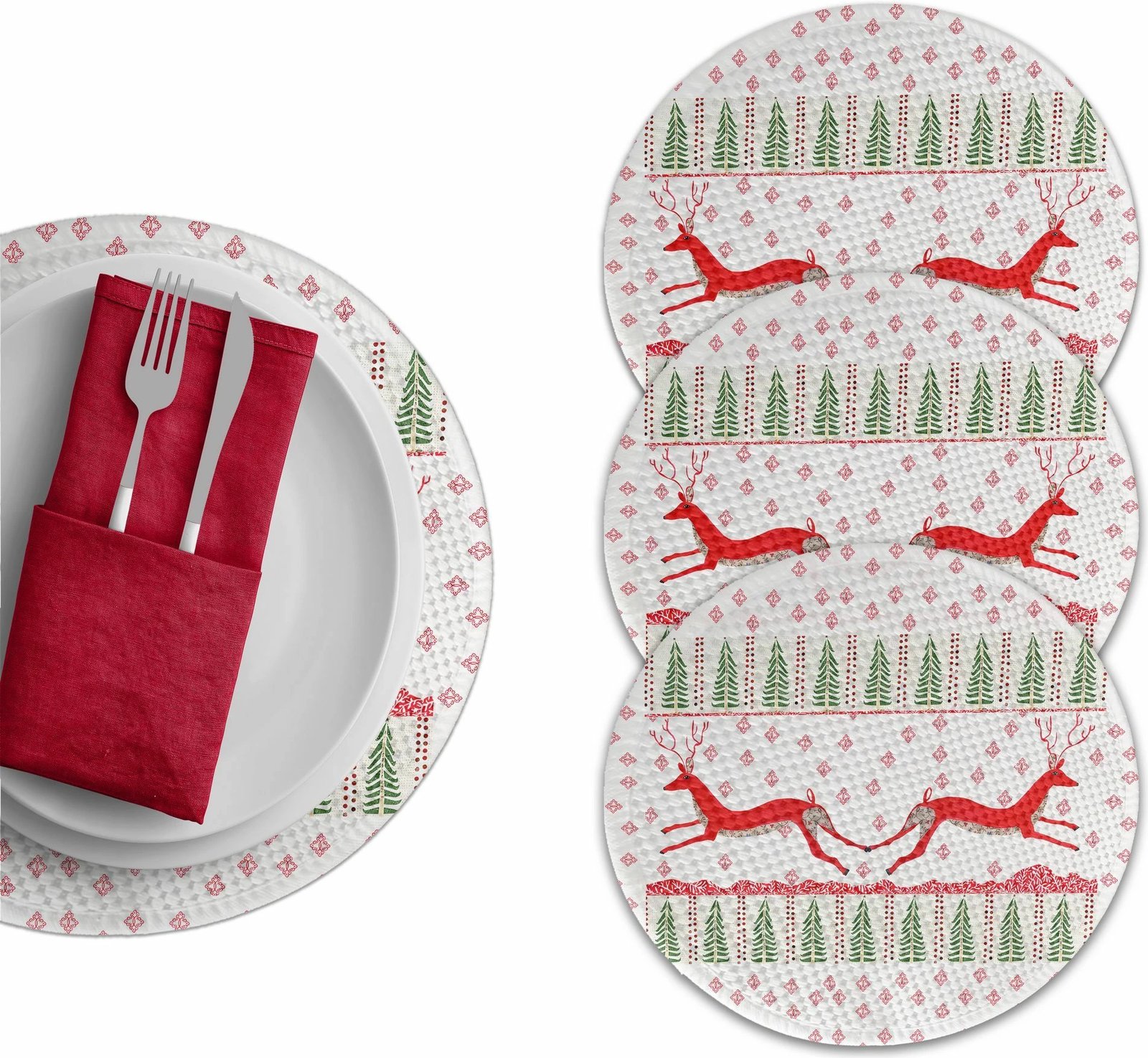 Set 4 copë mbulesa për tavolinë, Hermia Concept, shumëngjyrëshe, 37cm