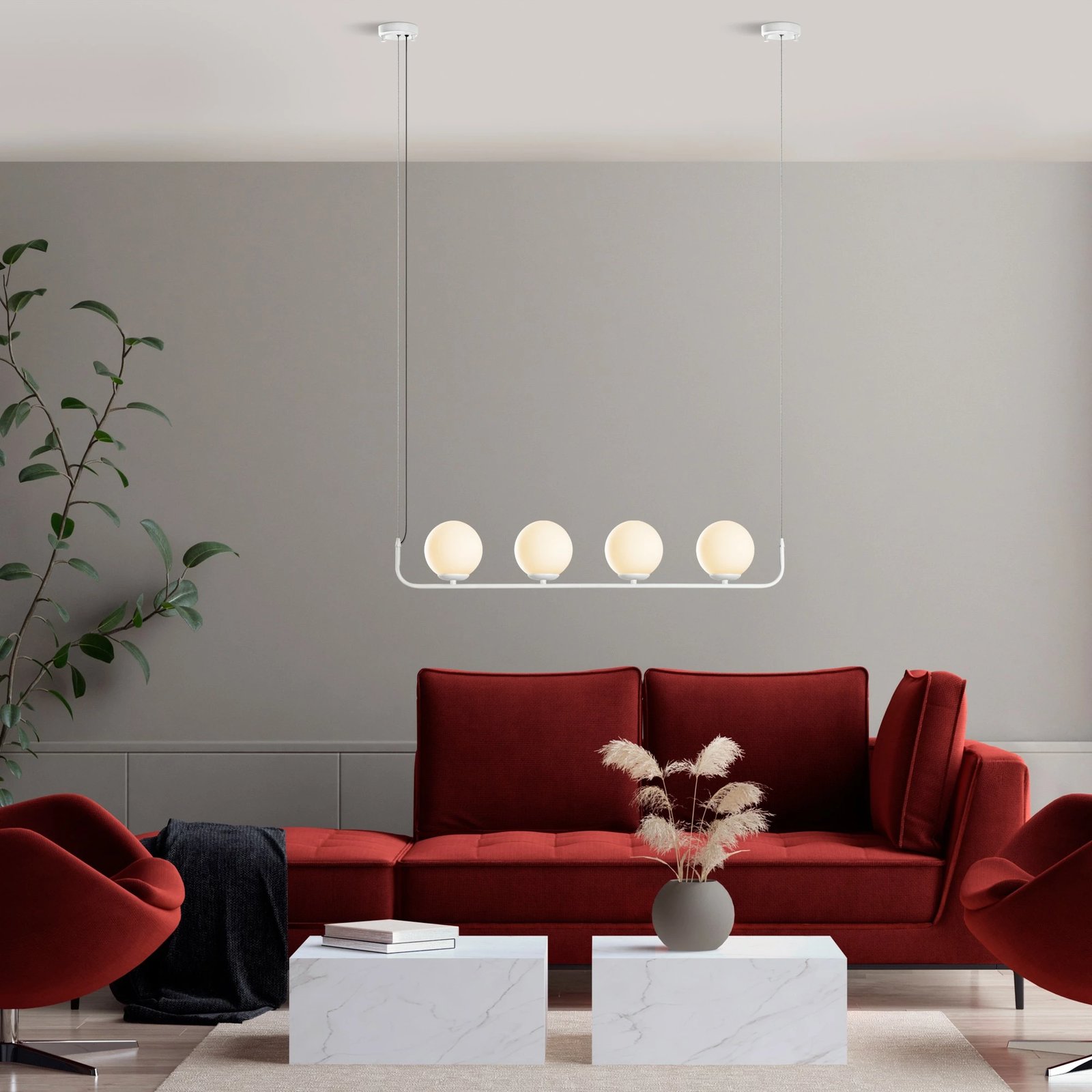 Llambë tavani Opviq Faruk, e bardhë, 4 copa, 13722