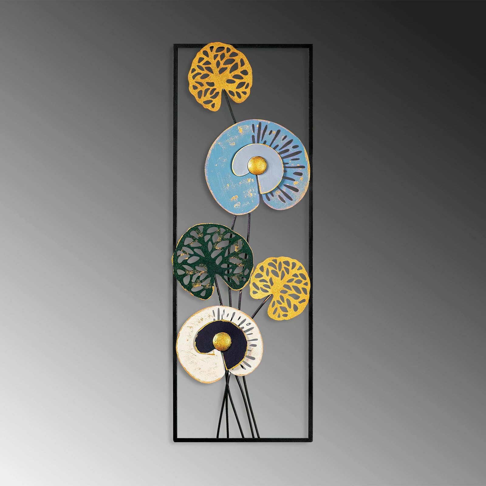 Aksesor dekorativ metalik për mur, Wallity, Grape Vine 1 (3), shumëngjyrësh, 32x90x4 cm