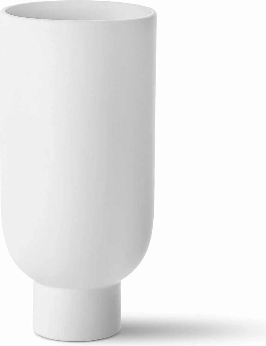 Vazo dekorative prej qeramike, e bardhë, Aberto Design, DKR0475, 13x13x29cm